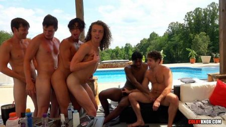Poolside Orgy – Calvin Banks, Gabe Bradshaw, Jack Valor, Kylan Kiddo, Myott Hunter